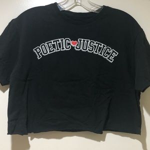 Basic black short sleeve crop top